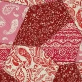 Stepped Katoen Stof - Patchwork Fuchsia