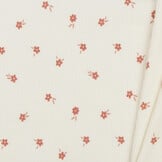 Rib Jersey Stof - Ditsy Bloem Ecru