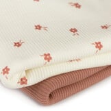 Rib Jersey Stof - Ditsy Bloem Ecru