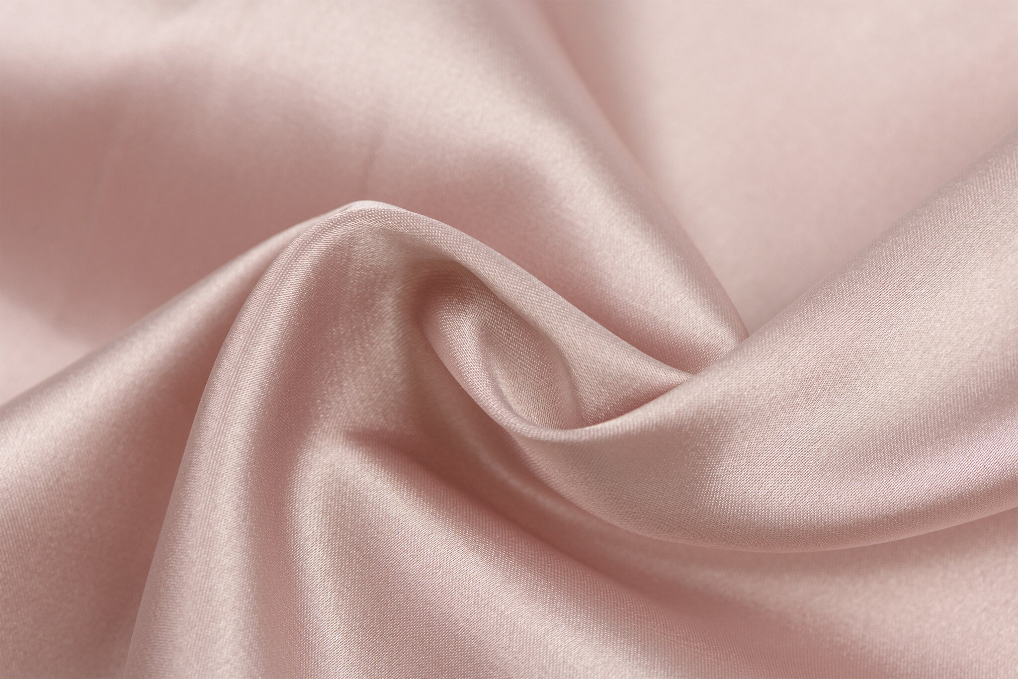 Stretch Satijn Stof Poederroze