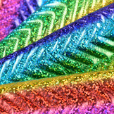 Gestepte Hologram Folie Regenboog Stof