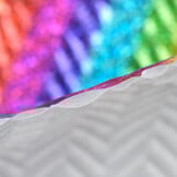 Gestepte Hologram Folie Regenboog Stof