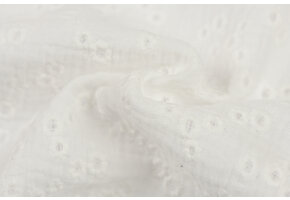 Hydrofiel Stof Geborduurd - Millefleurs Ecru