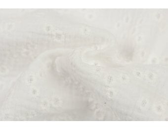 Hydrofiel Stof Geborduurd - Millefleurs Ecru