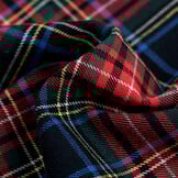 Schotse Ruit Stof Tartan Check Stretch Zwart - Mixed
