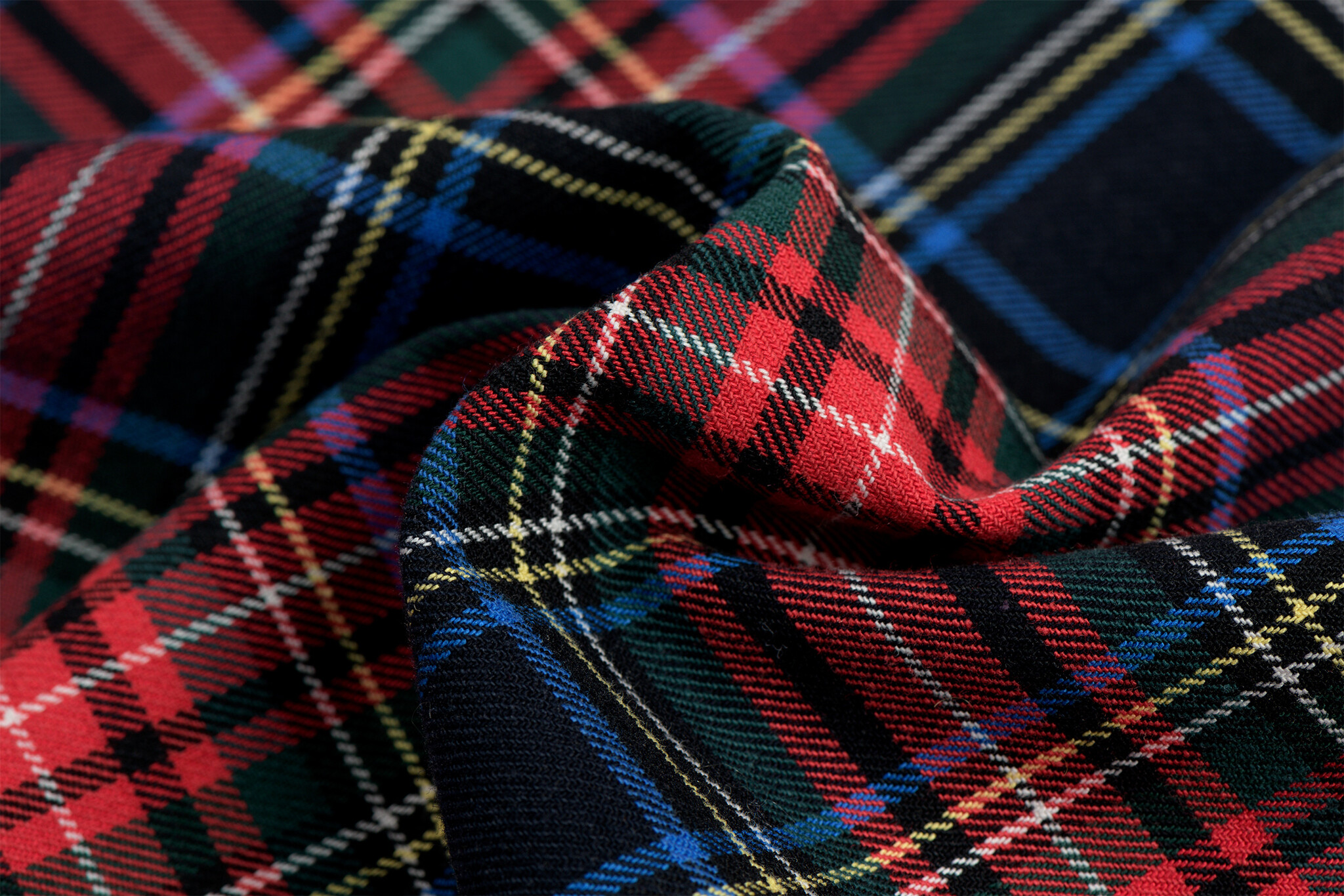 Schotse Ruit Stof Tartan Check Stretch Zwart - Mixed