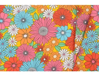 Katoen Stof Arty Ibiza - Multicolor Bloemen