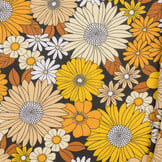 Katoen Stof Arty Ibiza - Aarde Geel Bloemen