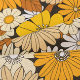 Katoen Stof Arty Ibiza - Aarde Geel Bloemen