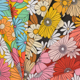 Katoen Stof Arty Ibiza - Aarde Geel Bloemen