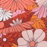 Katoen Stof Arty Ibiza - Bordeaux Blush Bloemen