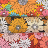 Katoen Stof Arty Ibiza - Bordeaux Blush Bloemen