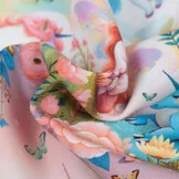 Jersey Katoen Stof Digitale Print Eenhoorn - Blauw