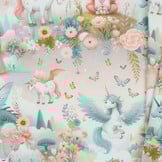 Jersey Katoen Stof Digitale Print Eenhoorn - Ecru