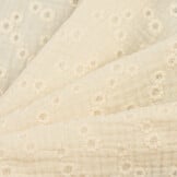 Hydrofiel Stof Geborduurd - Millefleurs Naturel