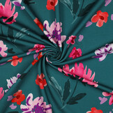 French Terry Stof Digitale Print - Colette - Nerida Hansen - Petrol