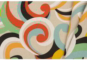 Palace Jacquard Stof Retro Curly Multicolor