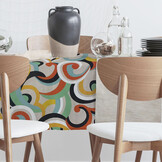 Palace Jacquard Stof Retro Curly Multicolor