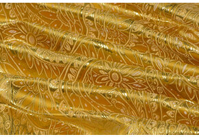 Brokaat Stof Floral Geel - Goud