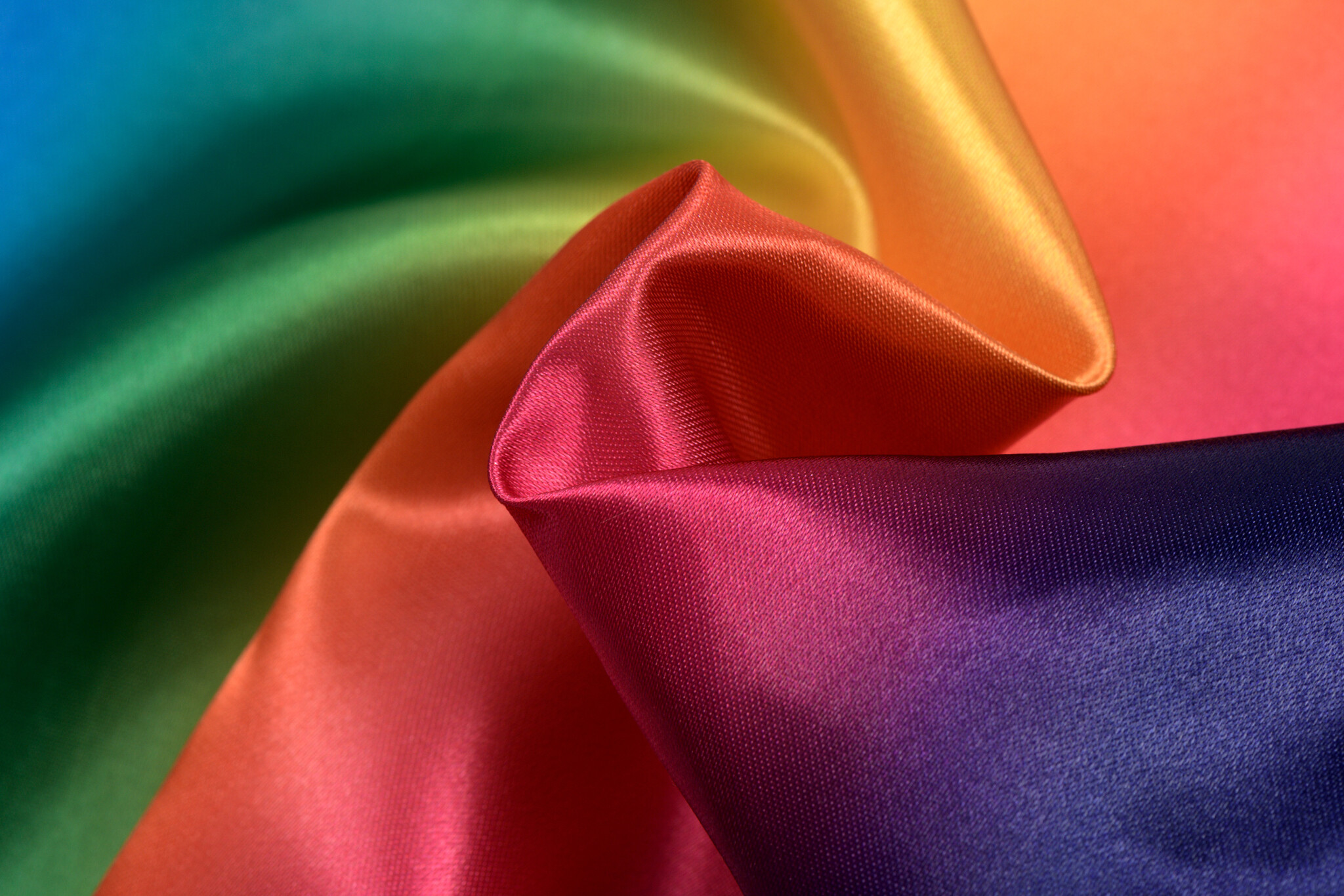 Satijn Stof Regenboog