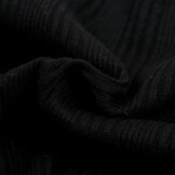 Onregelmatige Rib Jersey Stof Zwart