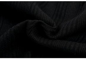 Onregelmatige Rib Jersey Stof Zwart