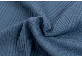 Onregelmatige Rib Jersey Stof Donker Jeans