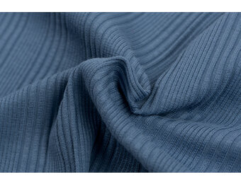 Onregelmatige Rib Jersey Stof Donker Jeans