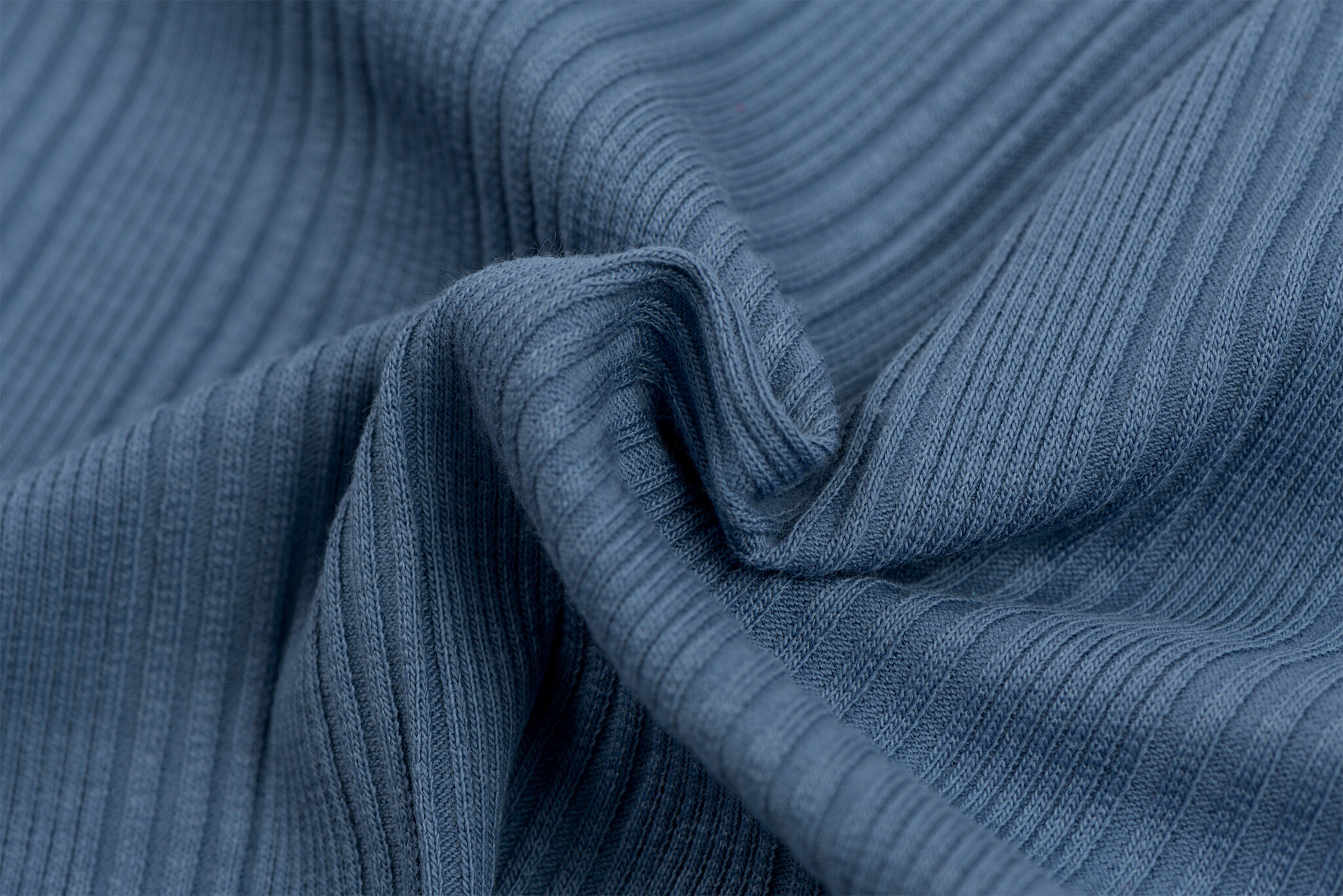 Onregelmatige Rib Jersey Stof Donker Jeans