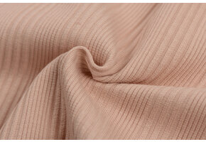 Onregelmatige Rib Jersey Stof Nude Roze