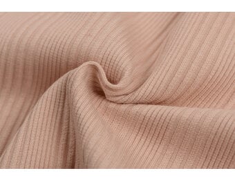 Onregelmatige Rib Jersey Stof Nude Roze