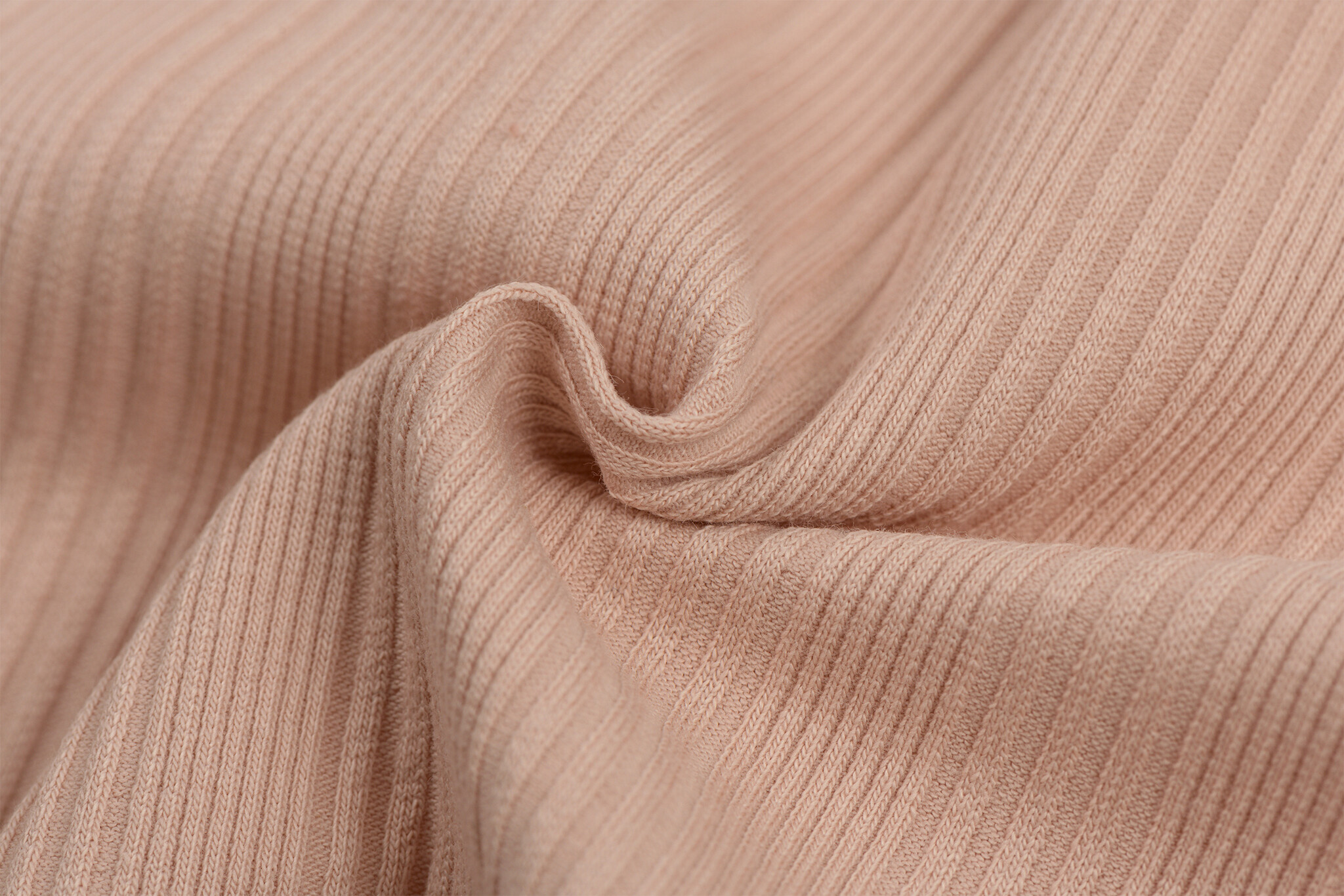 Onregelmatige Rib Jersey Stof Nude Roze