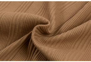 Onregelmatige Rib Jersey Stof Cacao