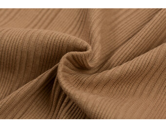 Onregelmatige Rib Jersey Stof Cacao