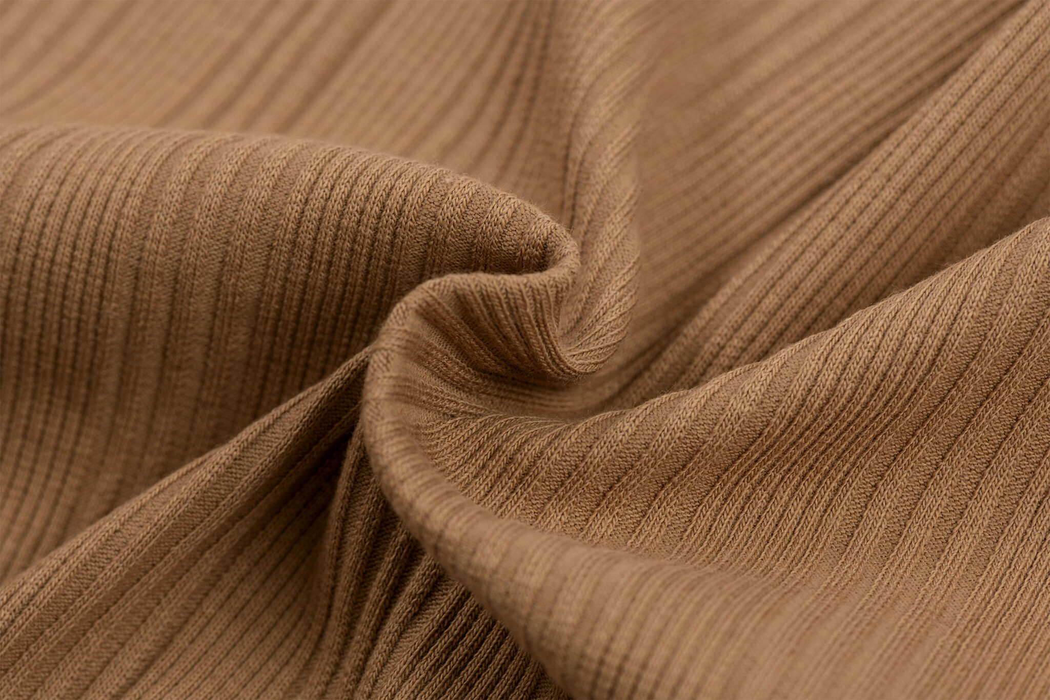 Onregelmatige Rib Jersey Stof Cacao