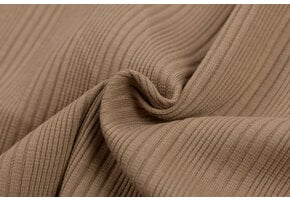 Onregelmatige Rib Jersey Stof Taupe