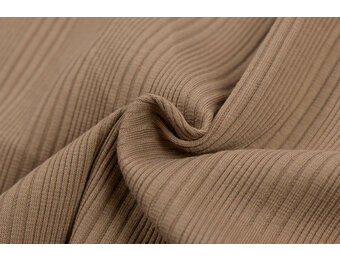 Onregelmatige Rib Jersey Stof Taupe