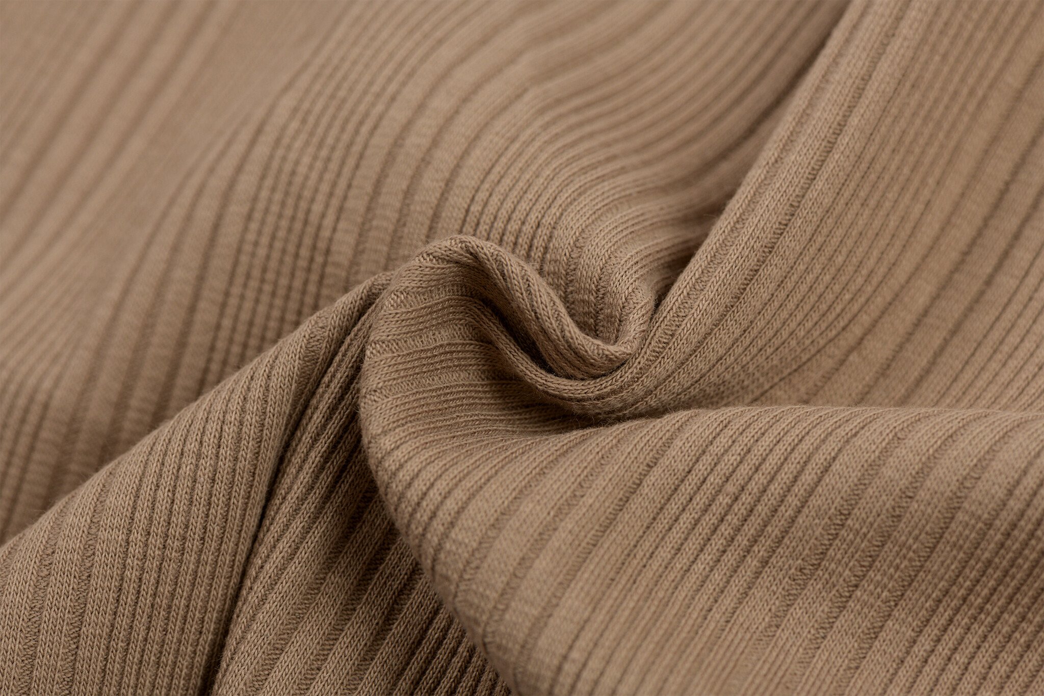Onregelmatige Rib Jersey Stof Taupe