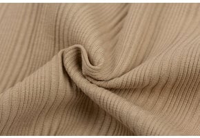 Onregelmatige Rib Jersey Stof Donker Beige