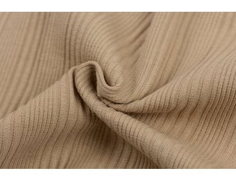Onregelmatige Rib Jersey Stof Donker Beige