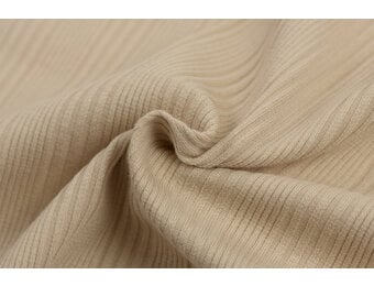 Onregelmatige Rib Jersey Stof Licht Beige