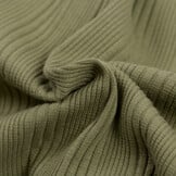 Onregelmatige Rib Jersey Stof Olijf