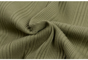 Onregelmatige Rib Jersey Stof Olijf
