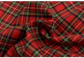 Flanel schotse ruit stof klein rood