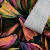 Sweat Stof Brushed Digitaal Aardetint Lelies