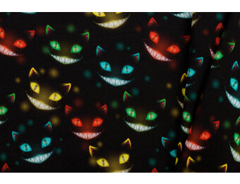 Sweat Stof Brushed Digitaal Cheshire Cats Multicolour
