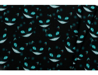 Sweat Stof Brushed Digitaal Cheshire Cats Turquoise