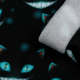 Sweat Stof Brushed Digitaal Cheshire Cats Turquoise