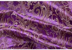 Brokaat Stof Royal Paisley Lila