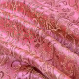 Brokaat Stof Royal Paisley Roze